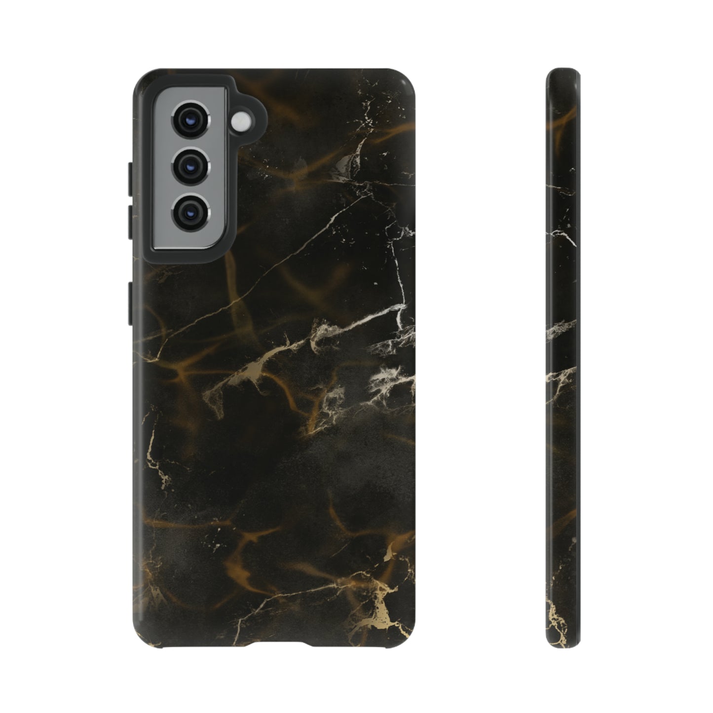 Black Gold Marble Phone Tough Cases