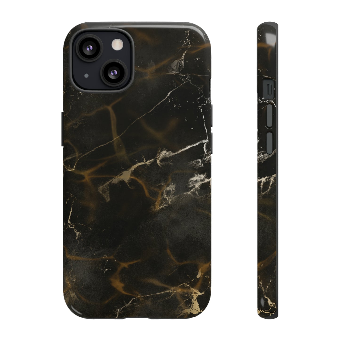 Black Gold Marble Phone Tough Cases