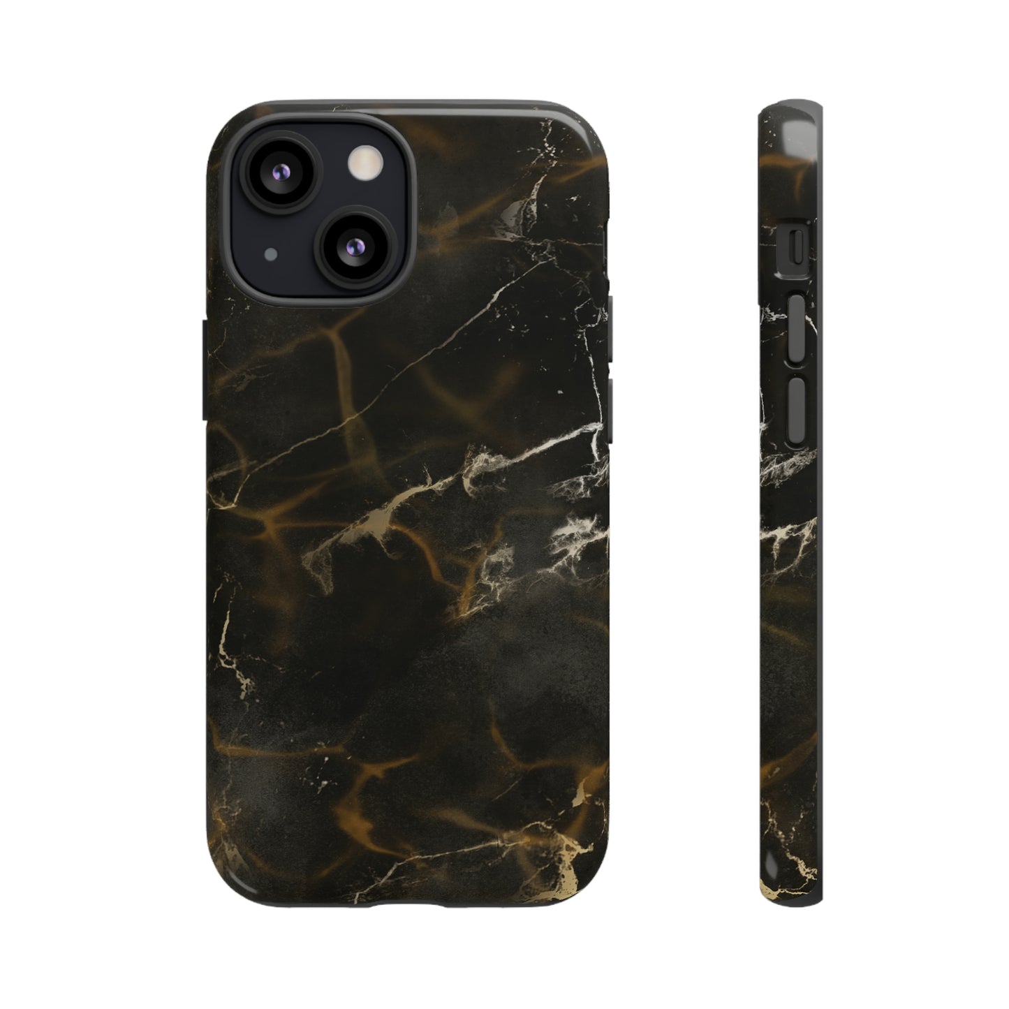 Black Gold Marble Phone Tough Cases