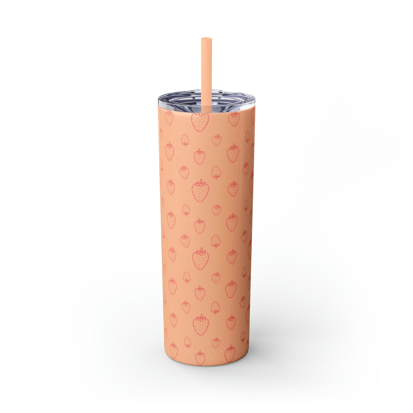 Strawberry Skinny Tumbler with Straw, 20oz