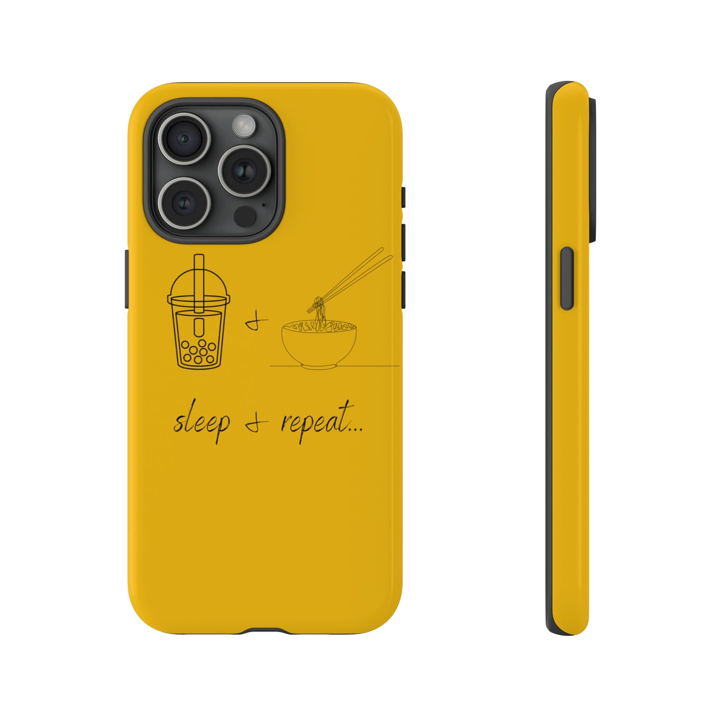 Iphone 15, Iphone 15 Pro, Iphone 15 plus, Iphone 15 pro max Tough Cases with Boba Tea and Pho design,