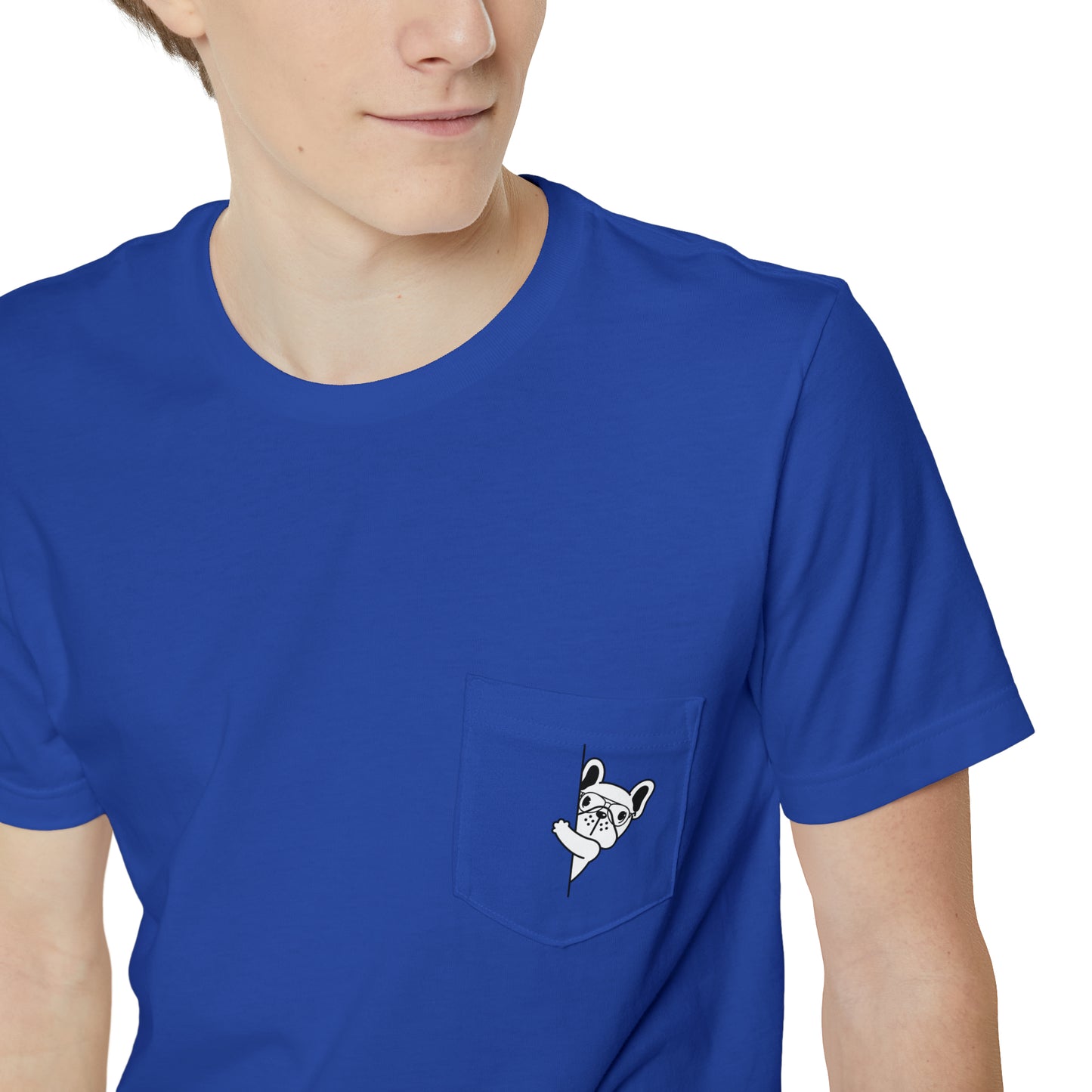 Peekaboo French Bulldog Unisex Pocket T-shirt