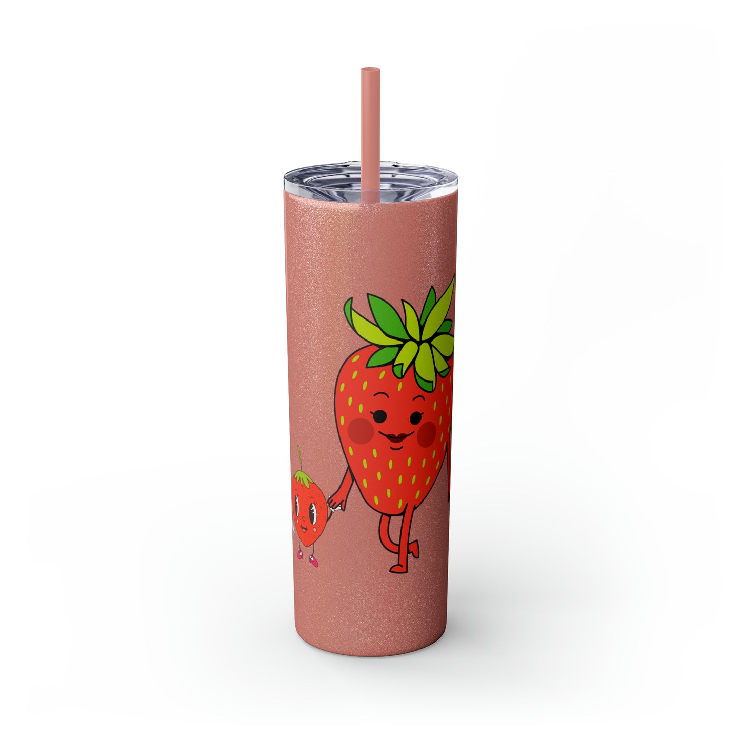 Strawberries Skinny Tumbler with Straw, 20oz