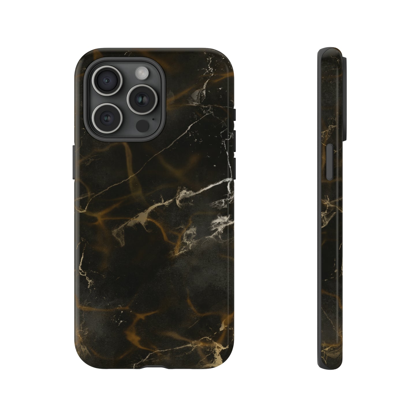 Black Gold Marble Phone Tough Cases