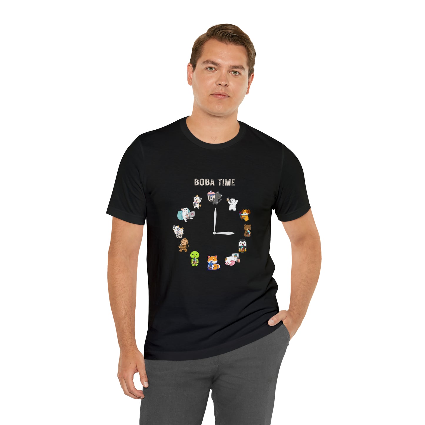 Boba Tea Clock Unisex Jersey Short Sleeve Tee