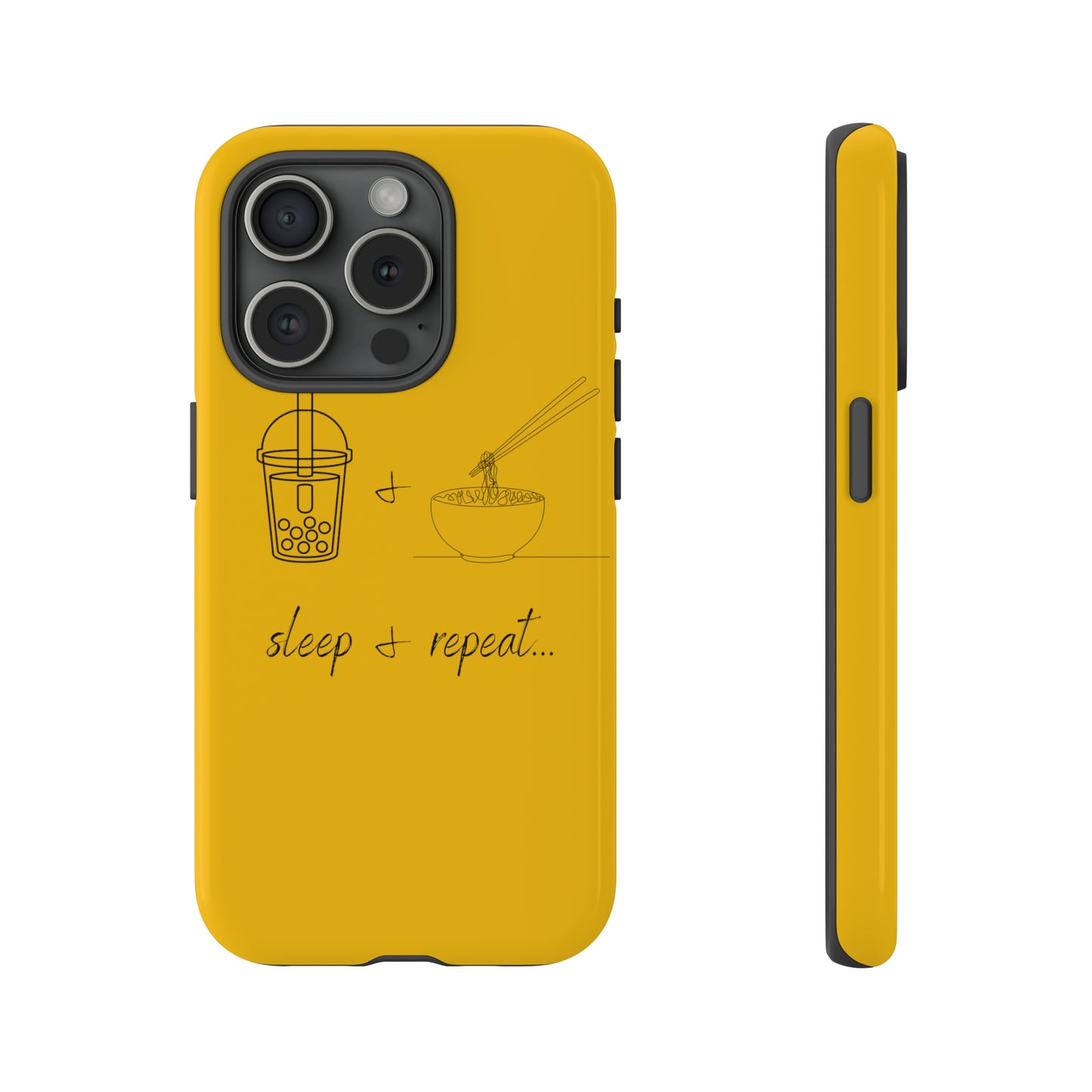 Iphone 15, Iphone 15 Pro, Iphone 15 plus, Iphone 15 pro max Tough Cases with Boba Tea and Pho design,