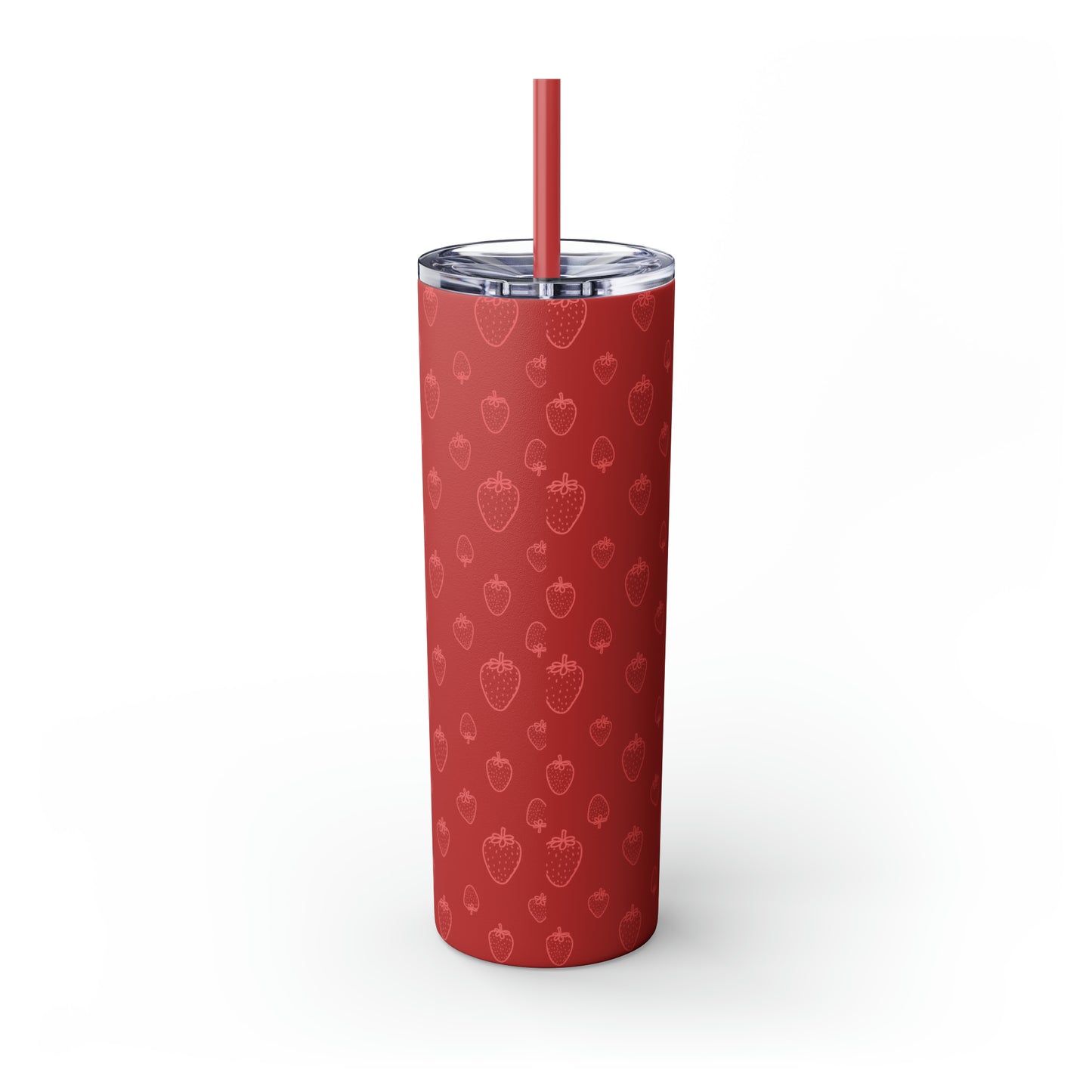 Strawberry Skinny Tumbler with Straw, 20oz