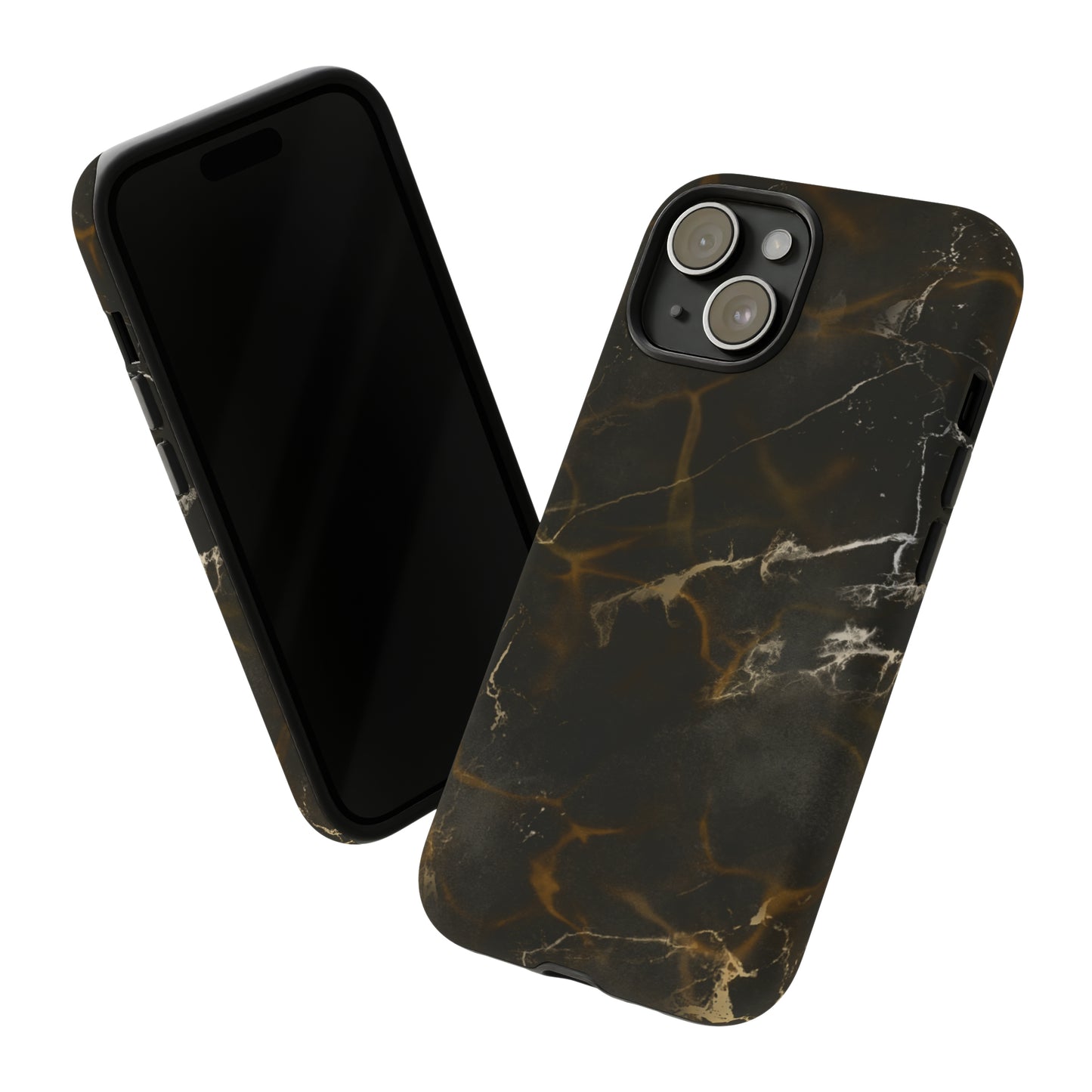 Black Gold Marble Phone Tough Cases