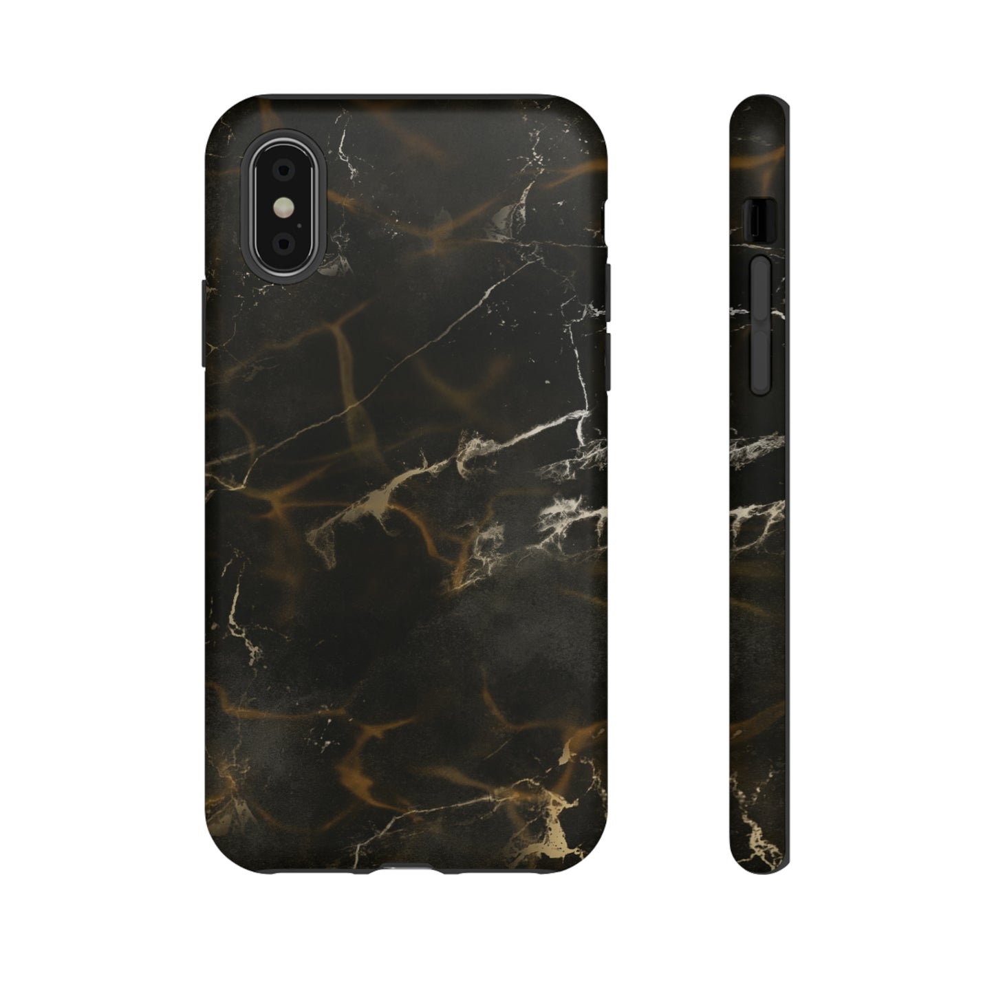 Black Gold Marble Phone Tough Cases