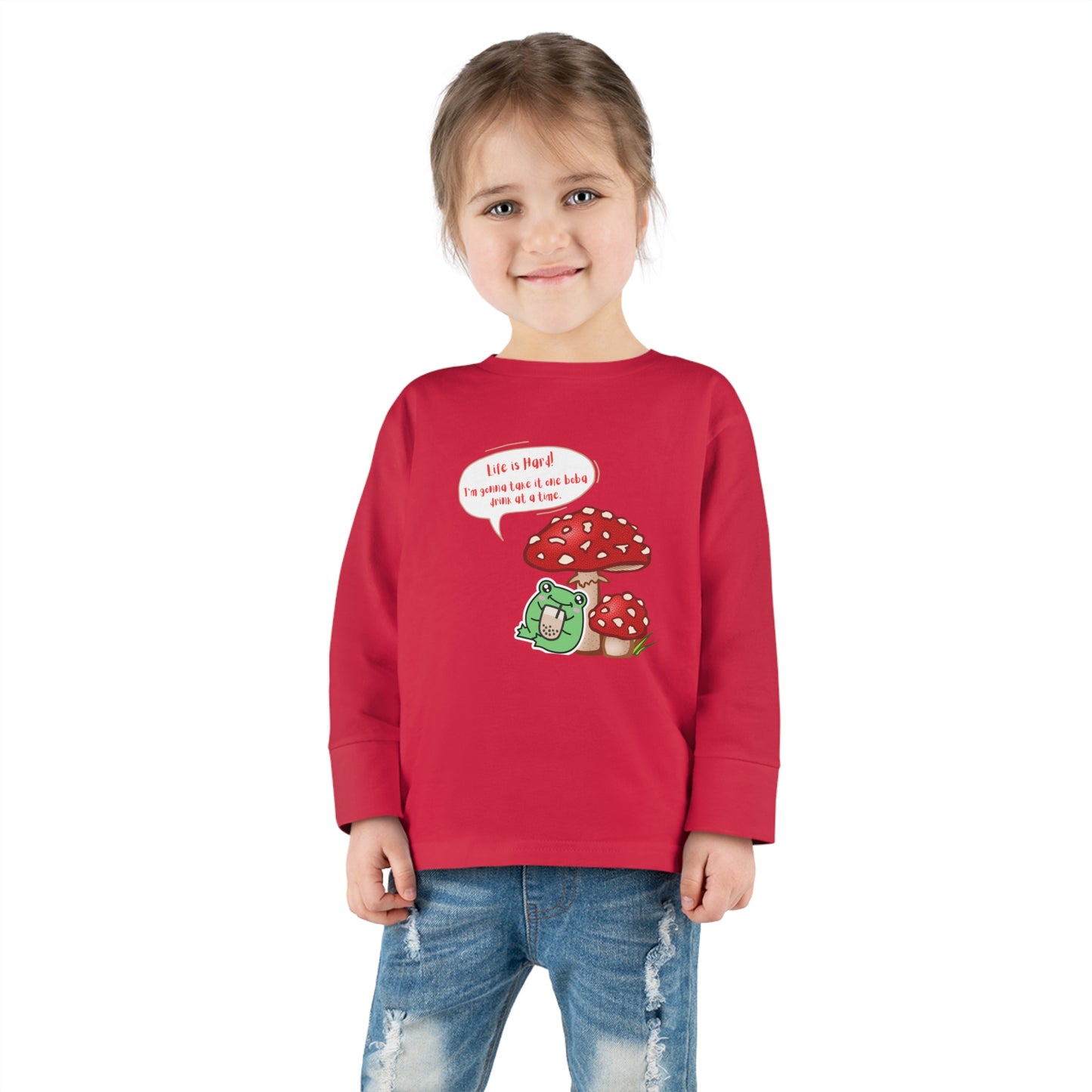 Toddler Mushroom Frog Long Sleeve Tee