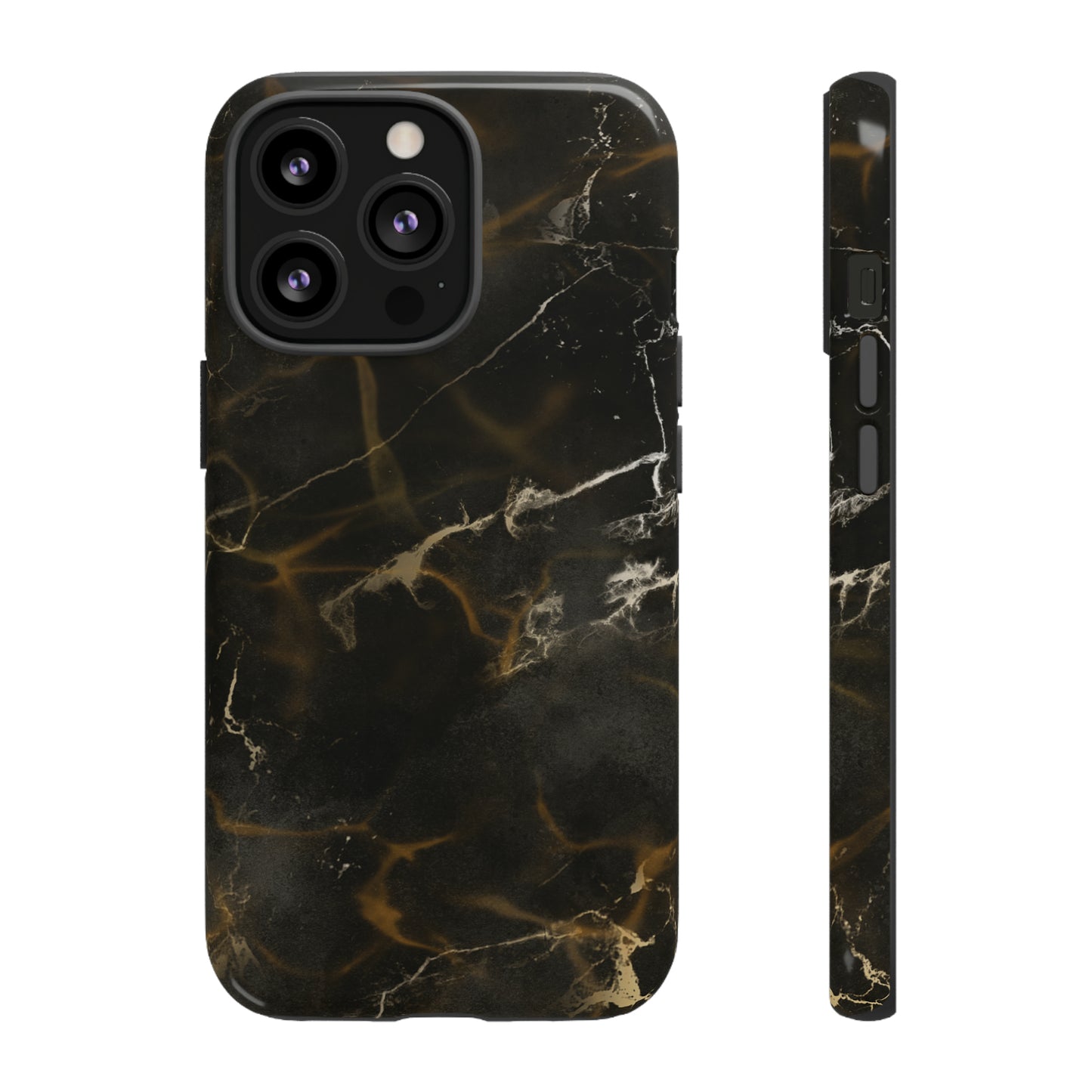 Black Gold Marble Phone Tough Cases