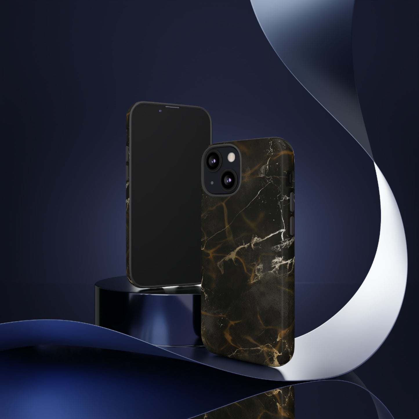 Black Gold Marble Phone Tough Cases