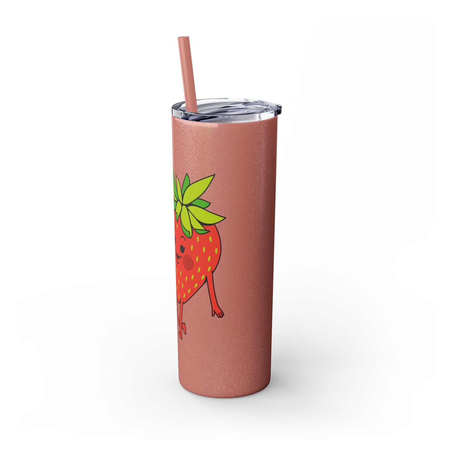 Strawberries Skinny Tumbler with Straw, 20oz