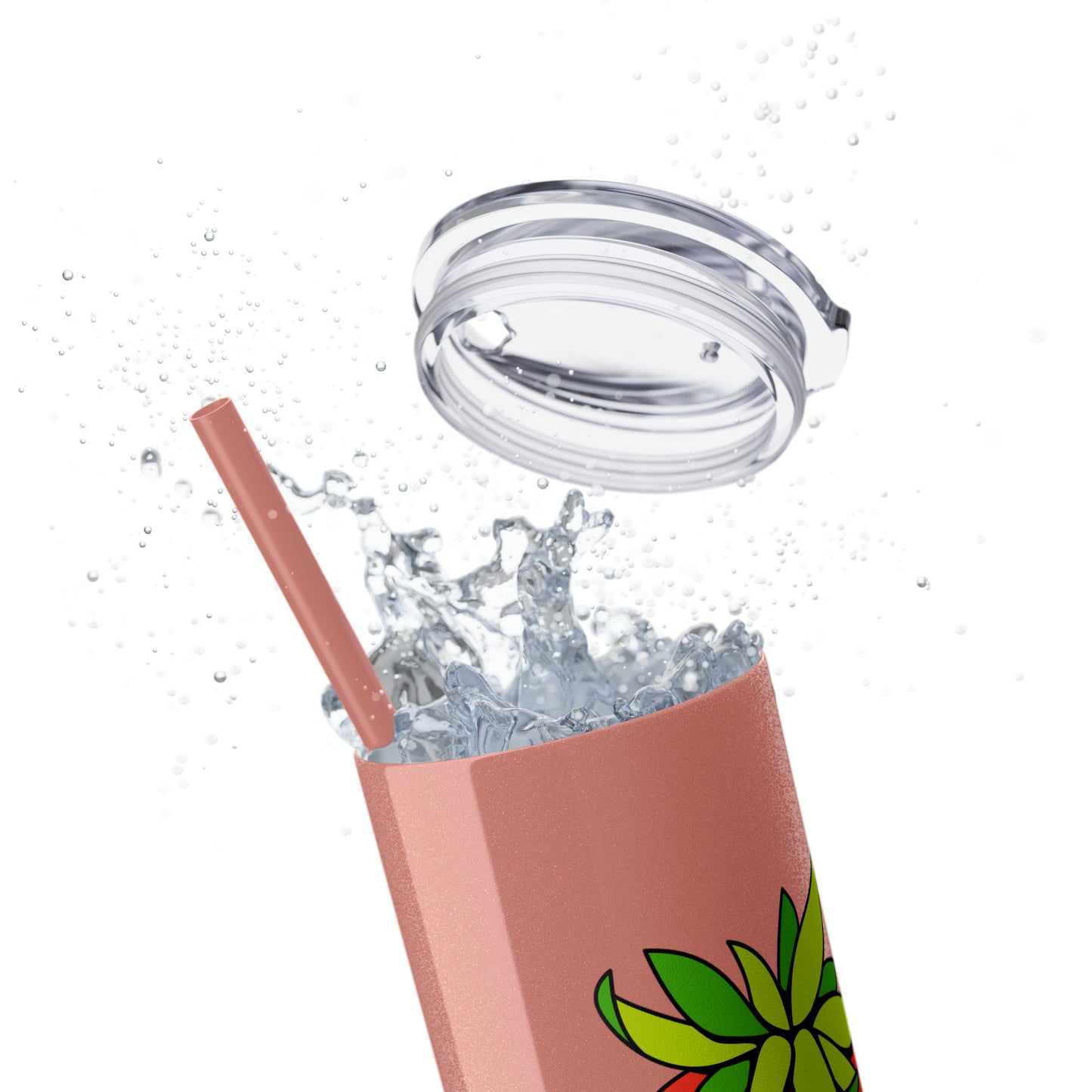 Strawberries Skinny Tumbler with Straw, 20oz