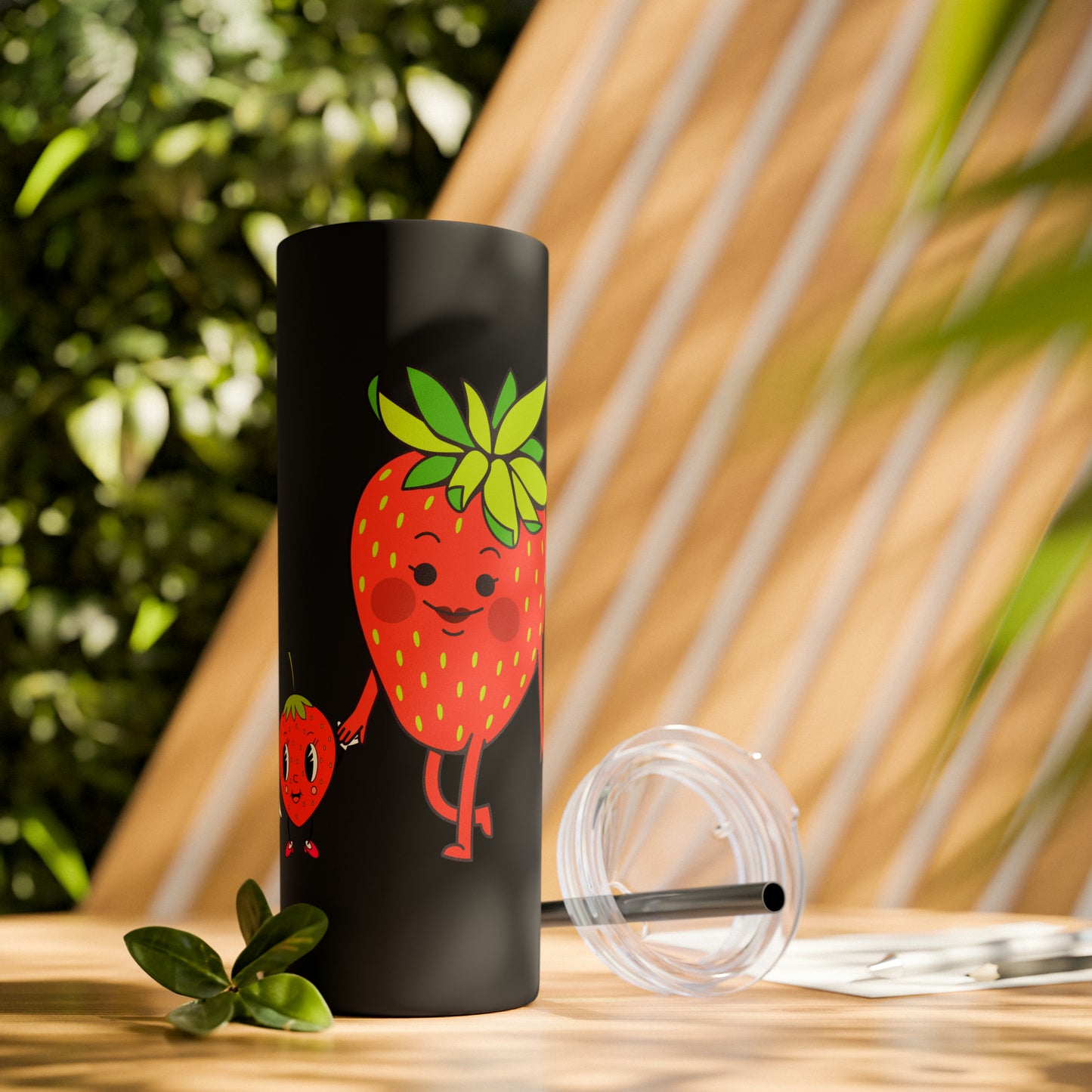 Strawberries Skinny Tumbler with Straw, 20oz