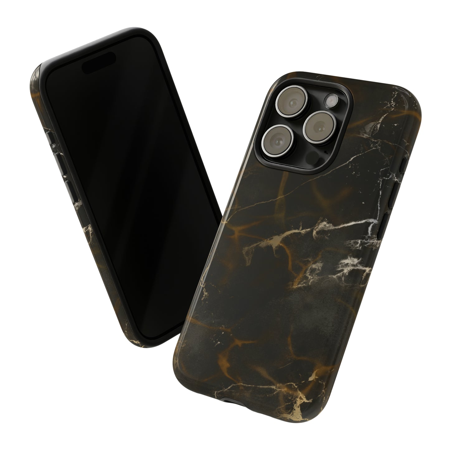 Black Gold Marble Phone Tough Cases