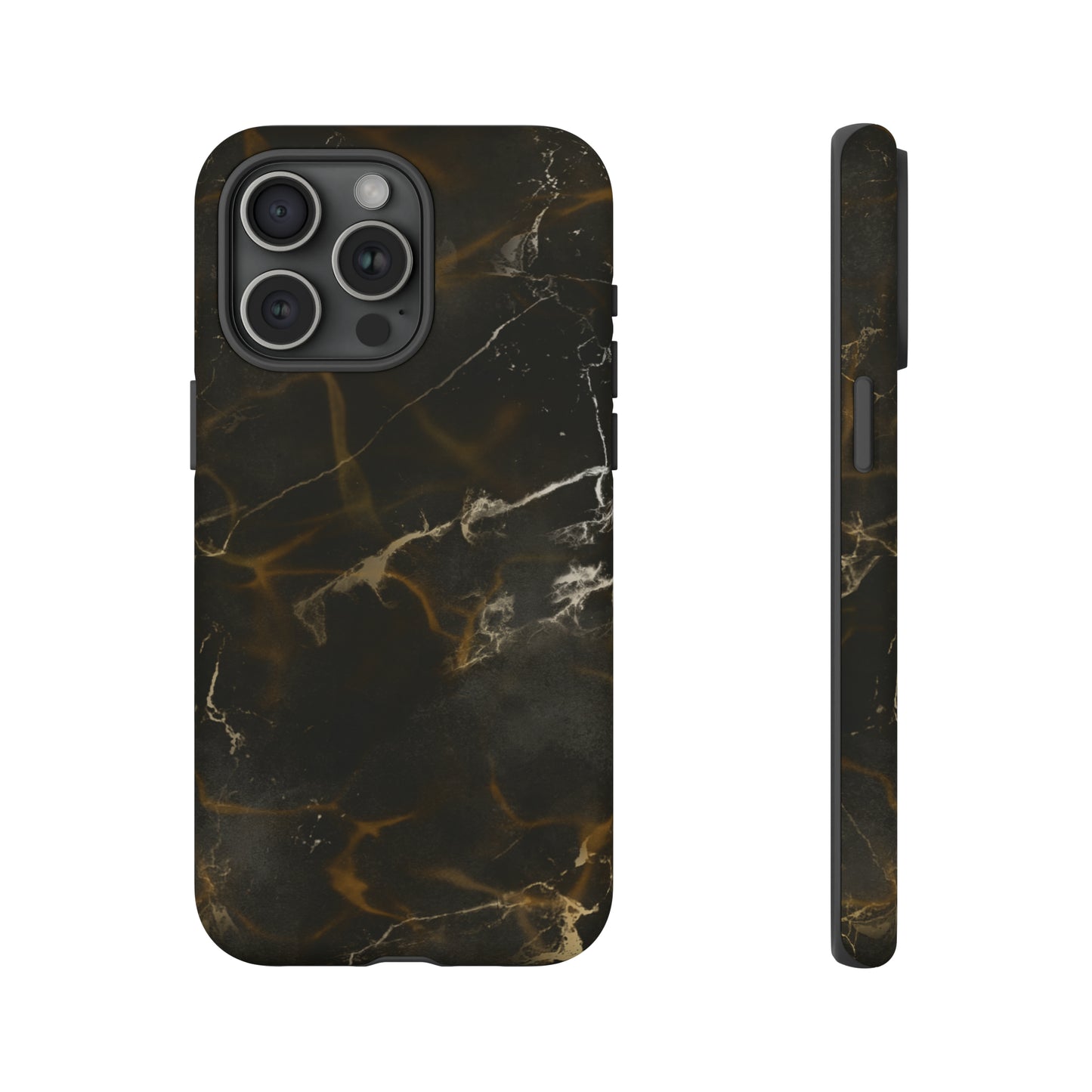 Black Gold Marble Phone Tough Cases