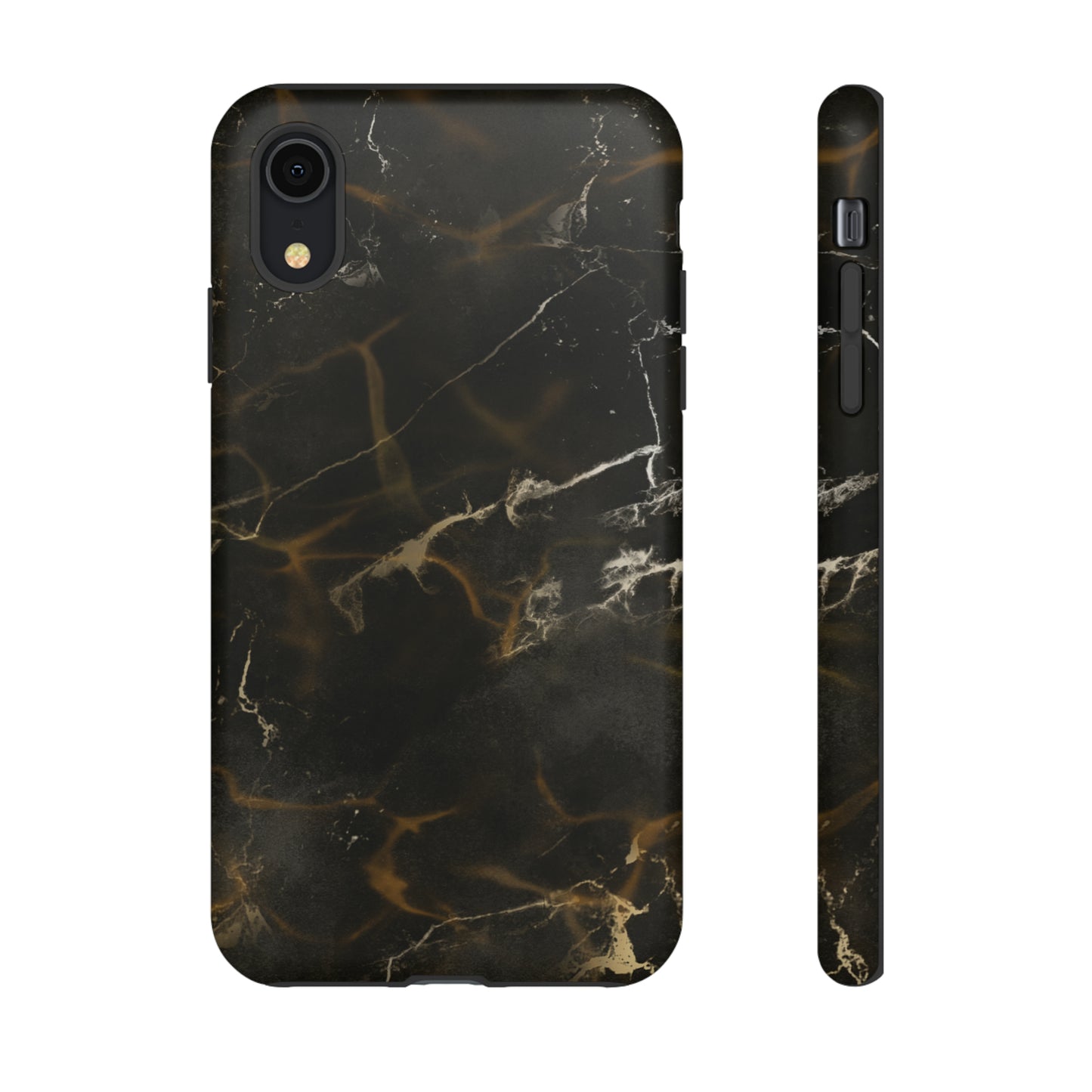 Black Gold Marble Phone Tough Cases