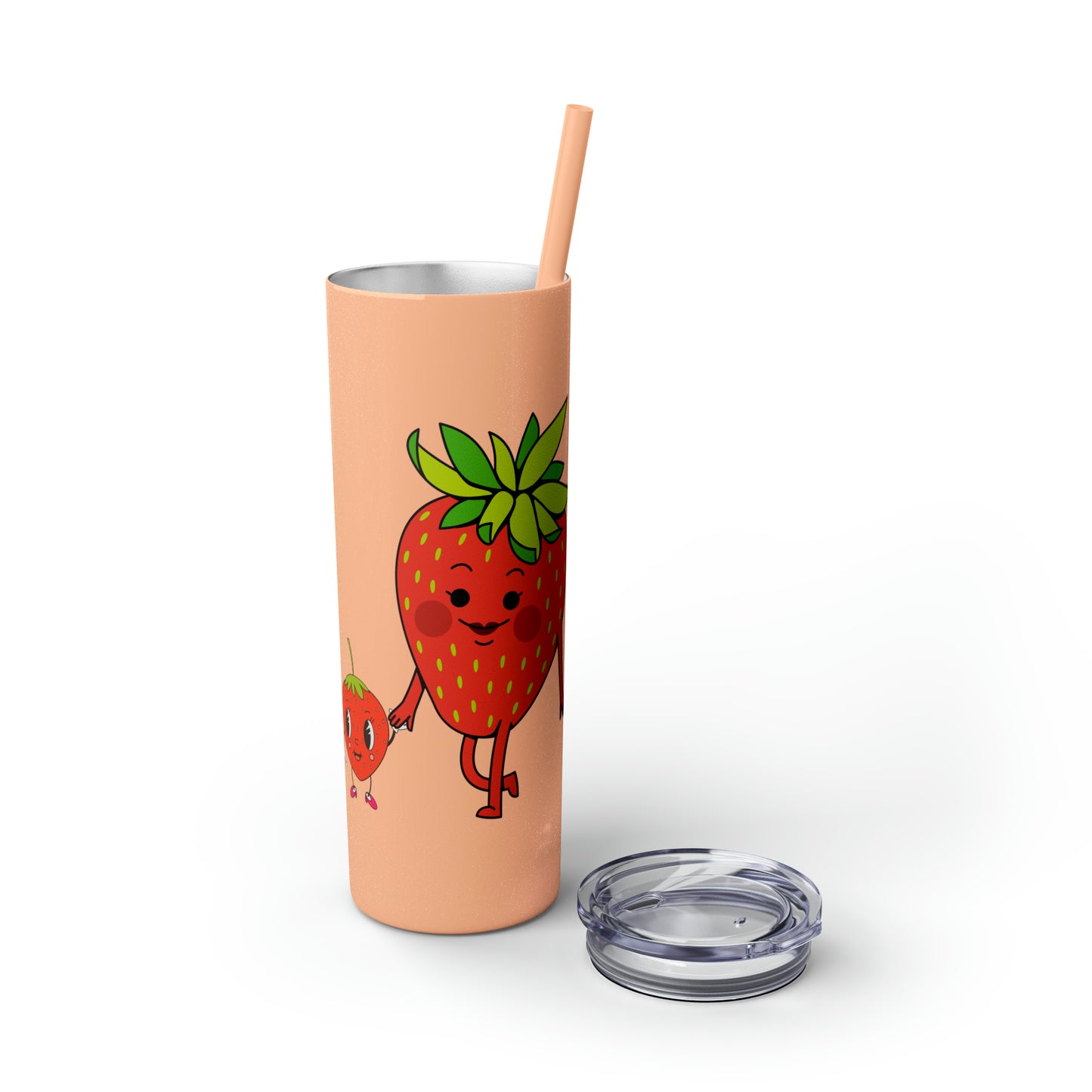 Strawberries Skinny Tumbler with Straw, 20oz