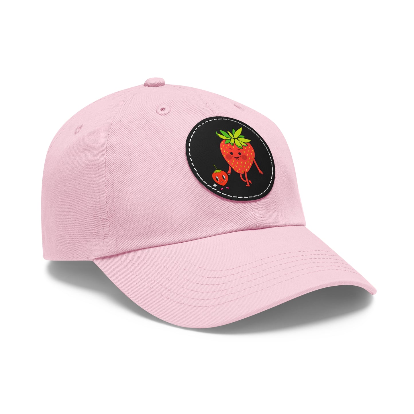 Strawberry Hat with Leather Patch (Round)