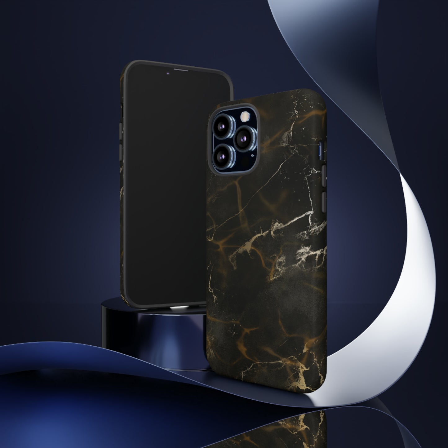 Black Gold Marble Phone Tough Cases