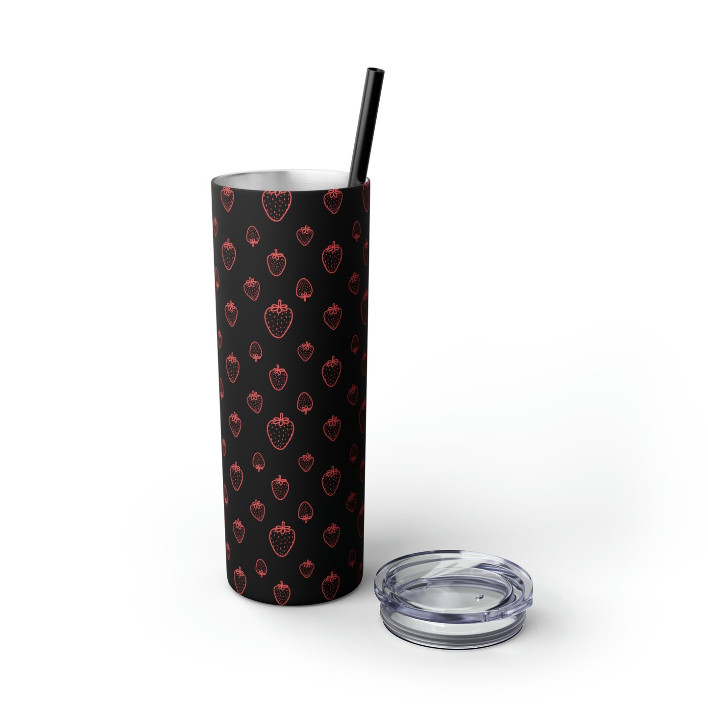 Strawberry Skinny Tumbler with Straw, 20oz