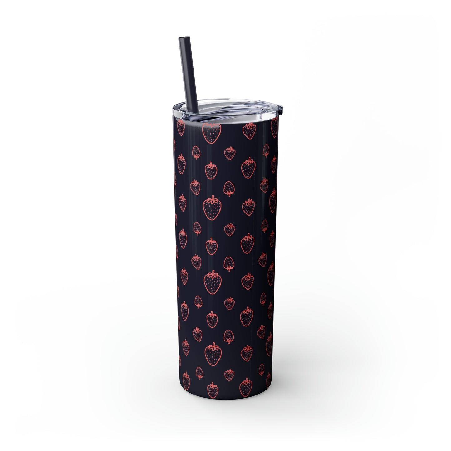 Strawberry Skinny Tumbler with Straw, 20oz