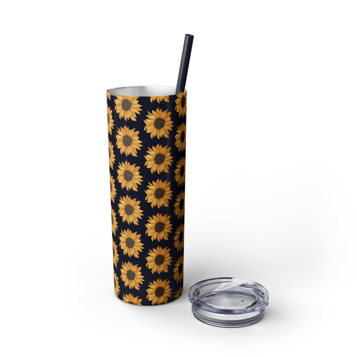 Skinny Sunflowers Tumbler with Straw, 20oz