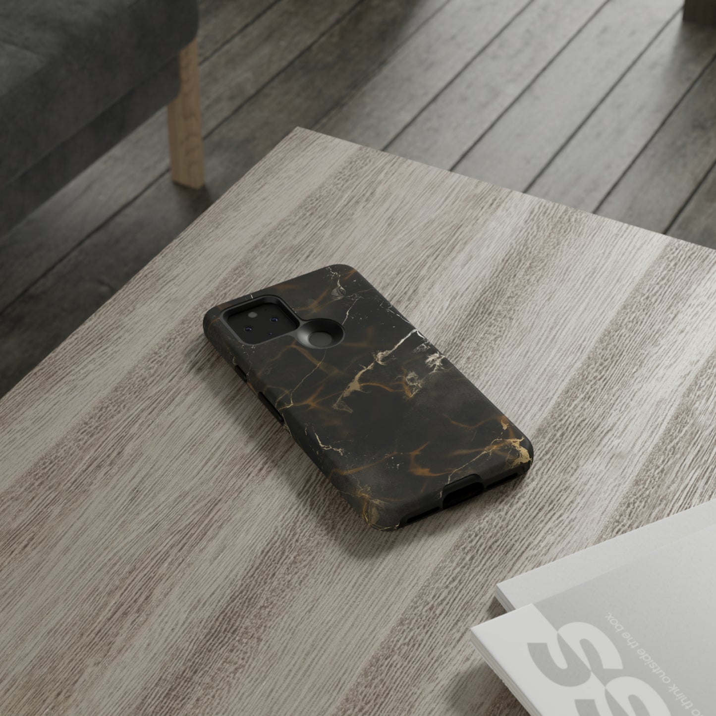 Black Gold Marble Phone Tough Cases