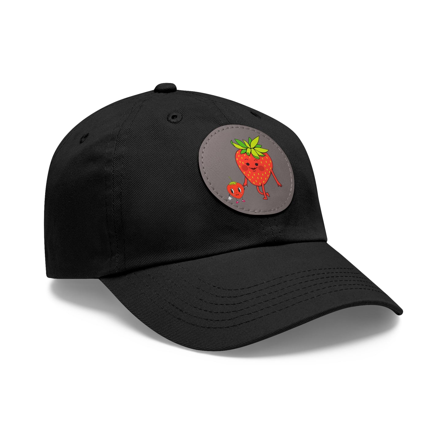 Strawberry Hat with Leather Patch (Round)