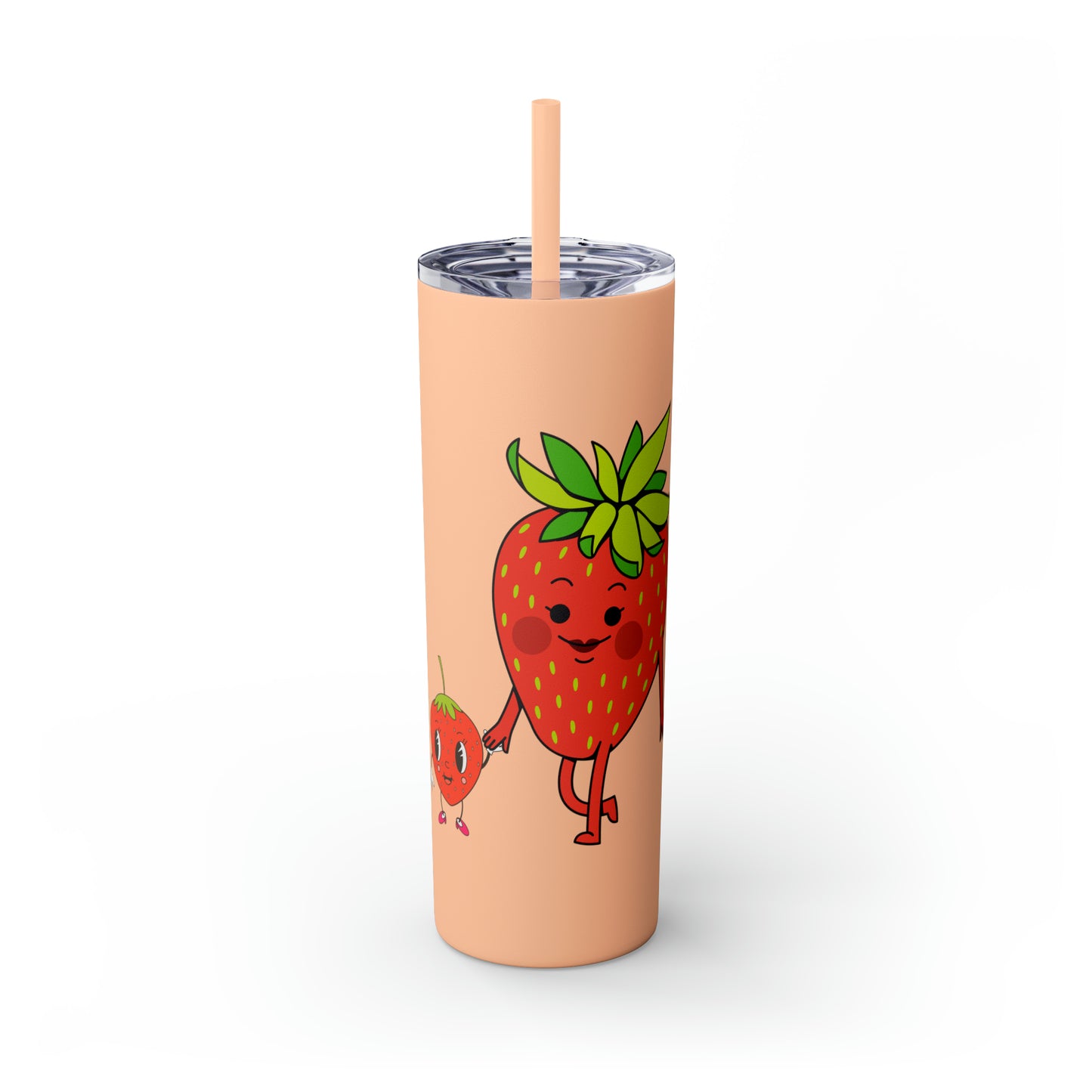 Strawberries Skinny Tumbler with Straw, 20oz