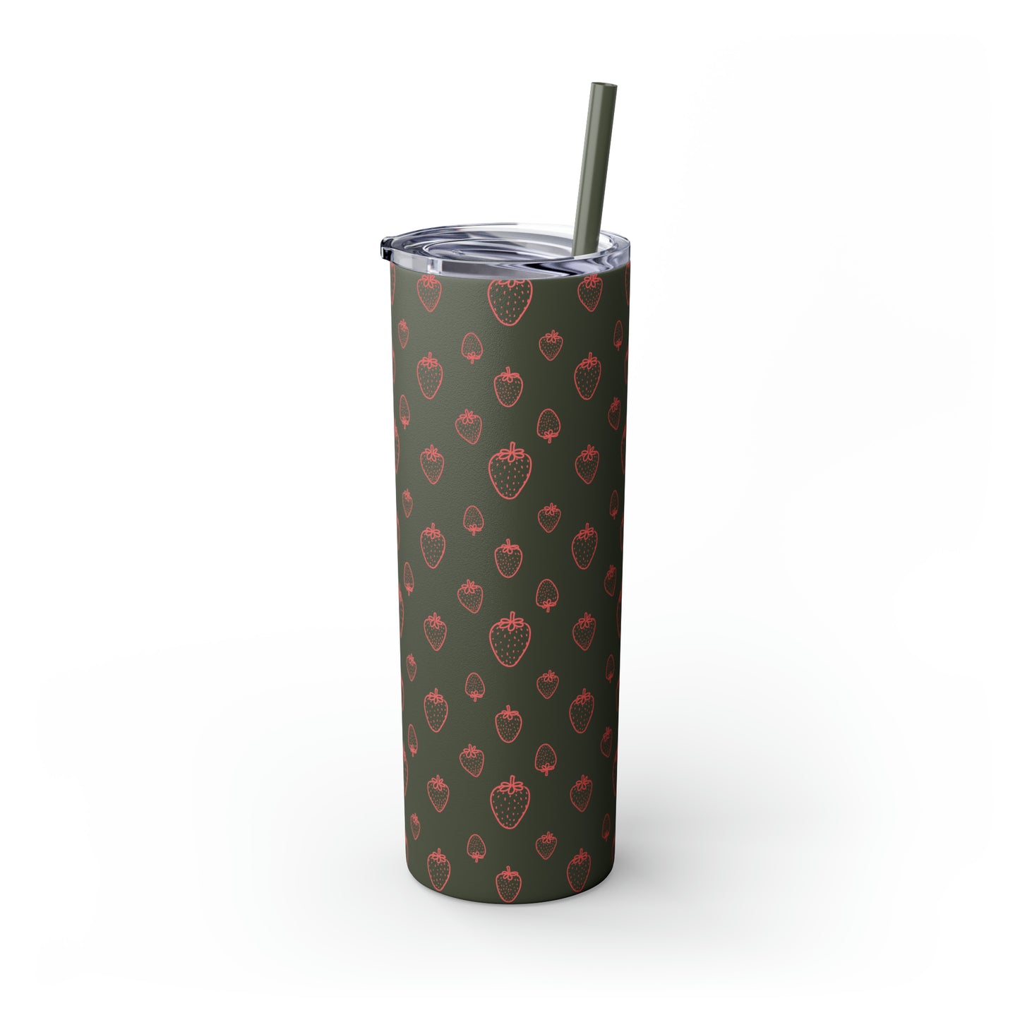 Strawberry Skinny Tumbler with Straw, 20oz