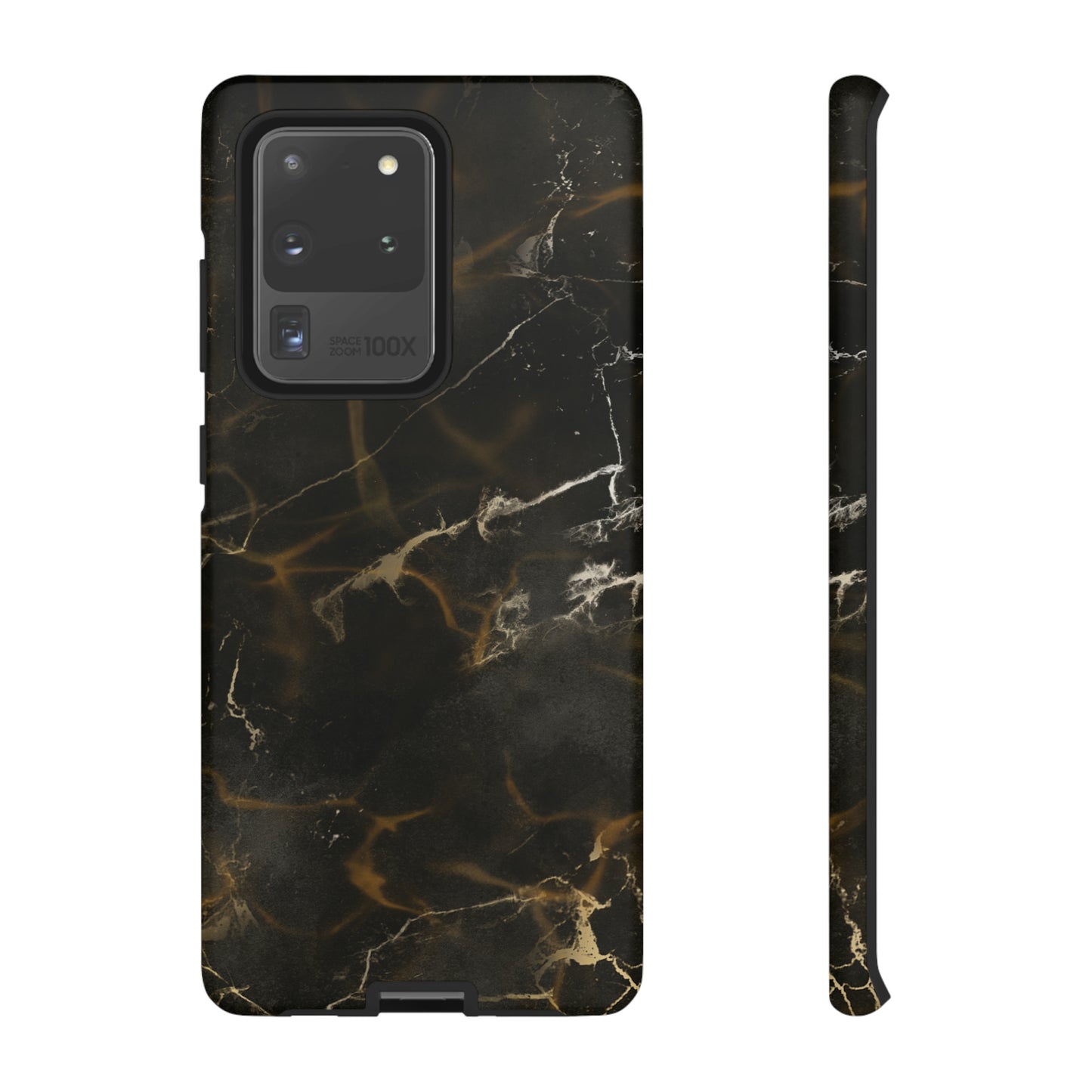 Black Gold Marble Phone Tough Cases