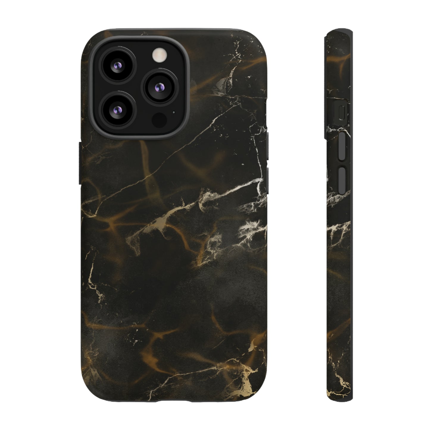 Black Gold Marble Phone Tough Cases