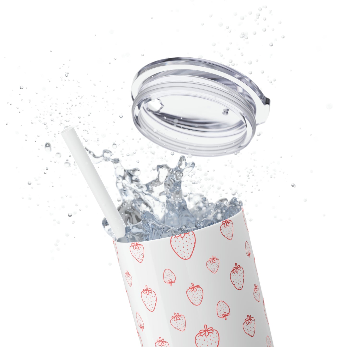 Strawberry Skinny Tumbler with Straw, 20oz