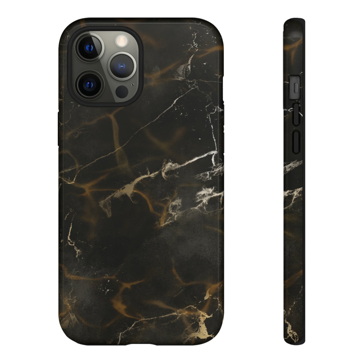 Black Gold Marble Phone Tough Cases