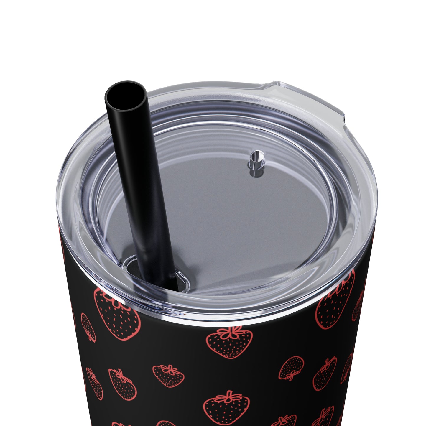 Strawberry Skinny Tumbler with Straw, 20oz