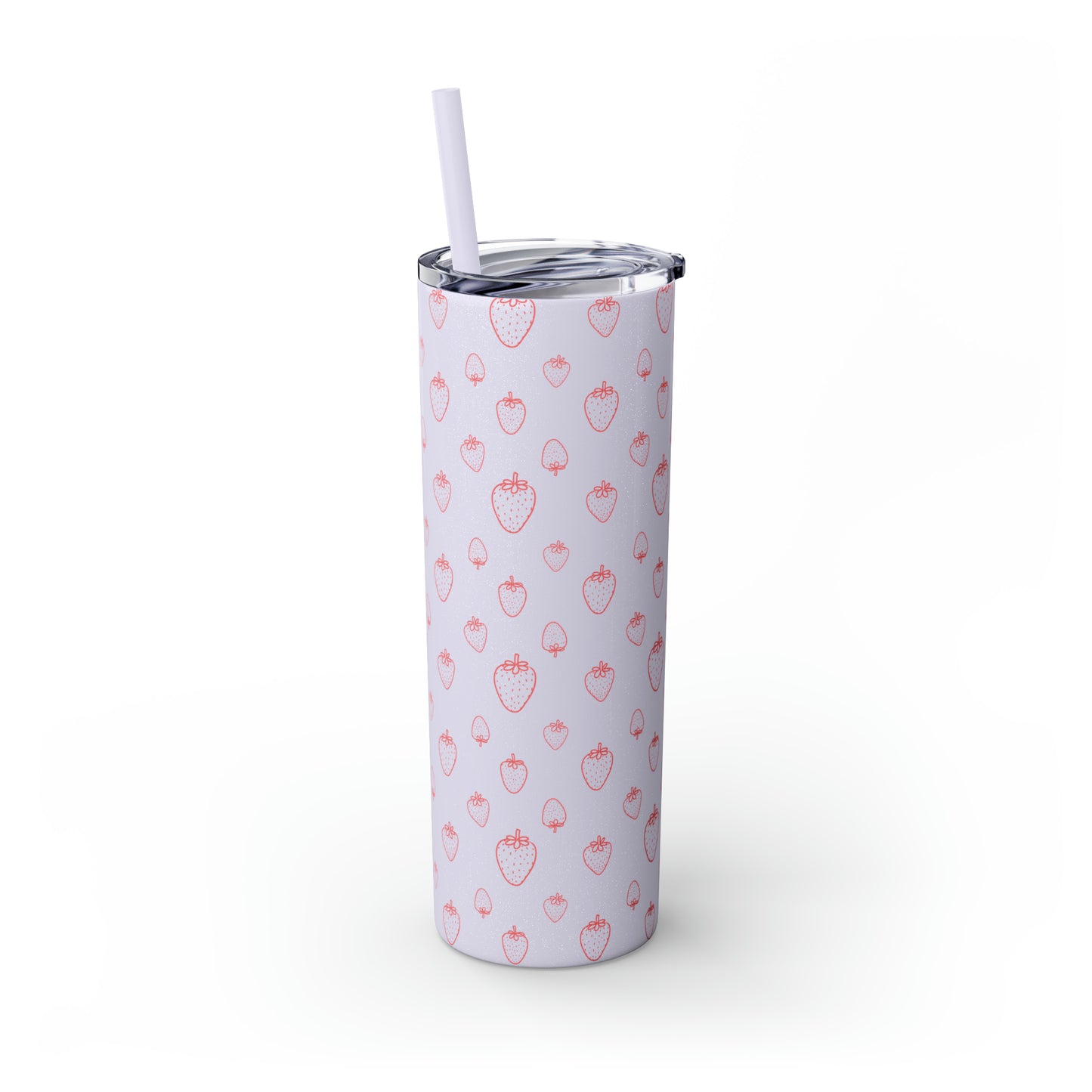 Strawberry Skinny Tumbler with Straw, 20oz