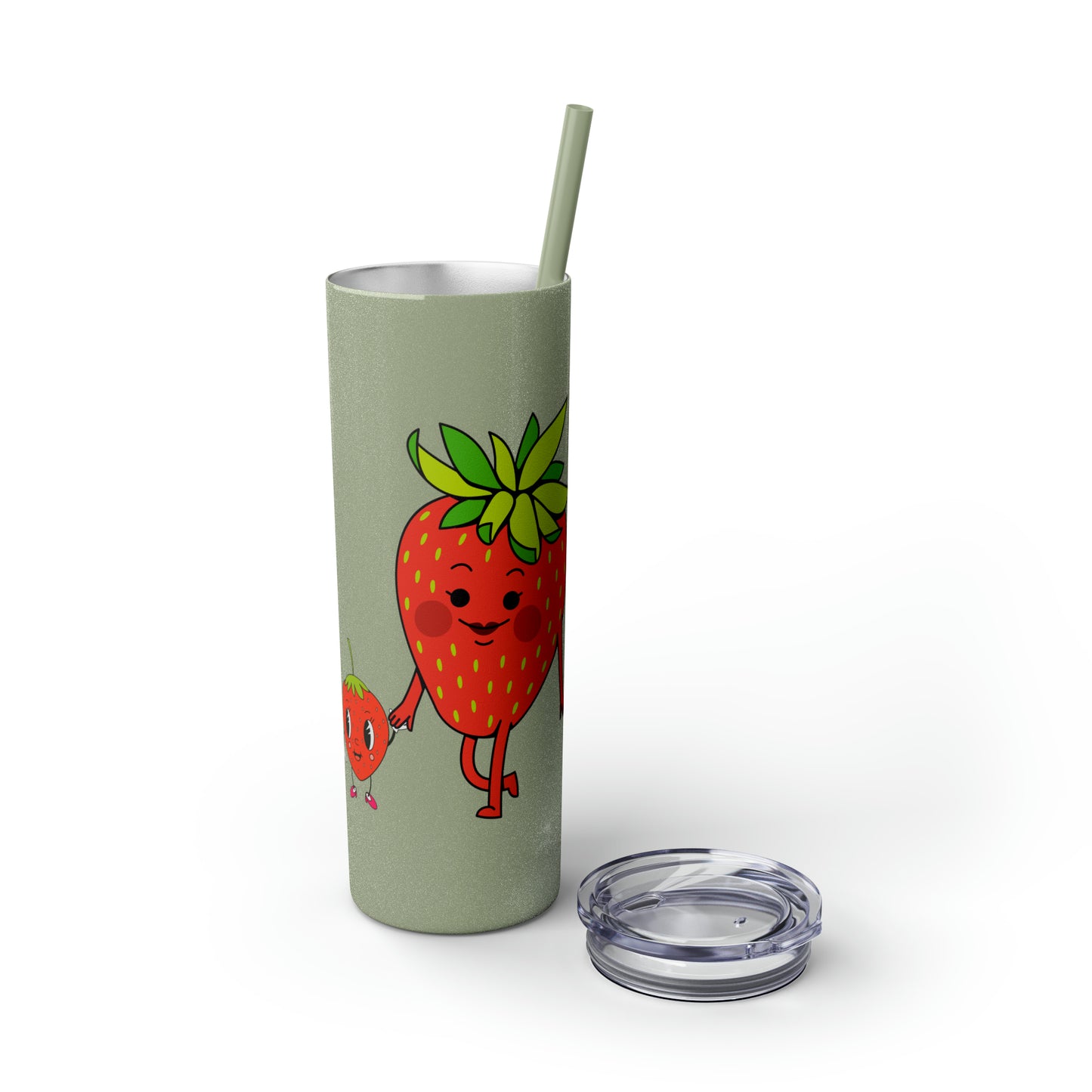 Strawberries Skinny Tumbler with Straw, 20oz