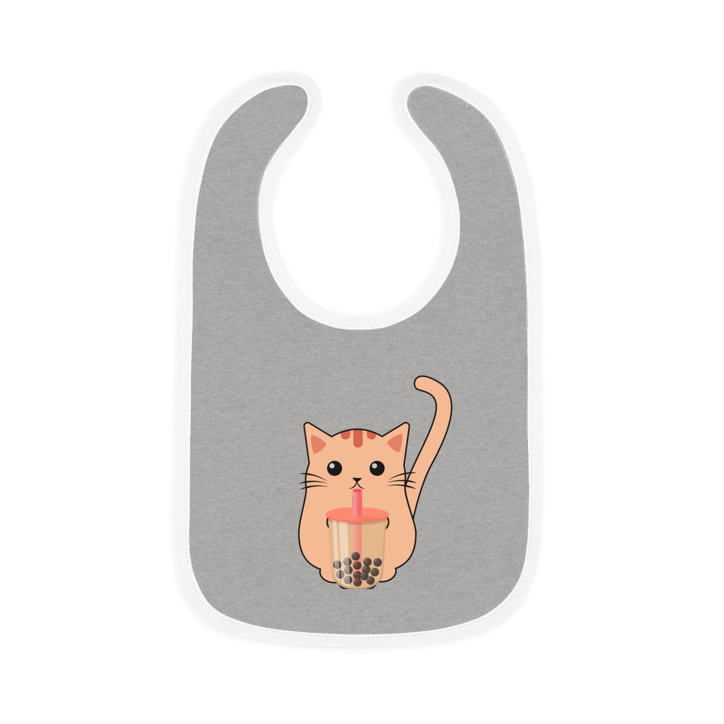 Cat Drinking Boba Tea Baby Bib