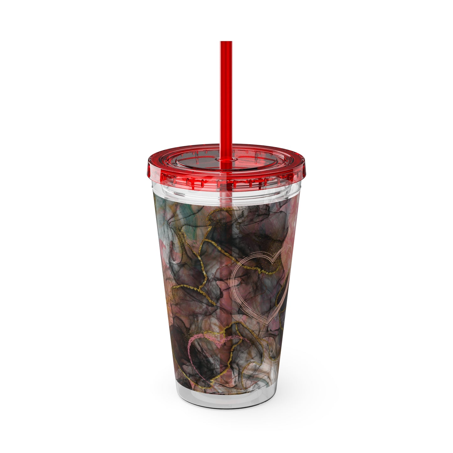 Marble Sunsplash Tumbler with Straw, 16oz