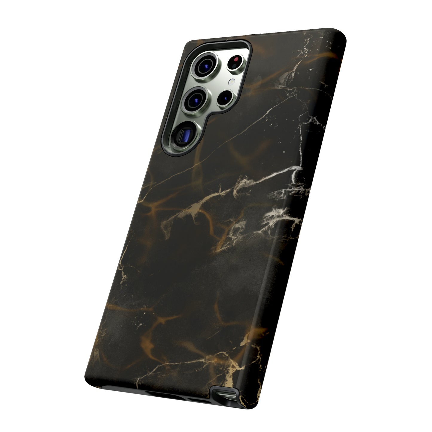 Black Gold Marble Phone Tough Cases