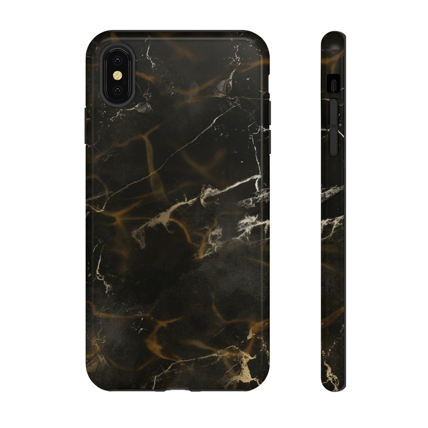 Black Gold Marble Phone Tough Cases