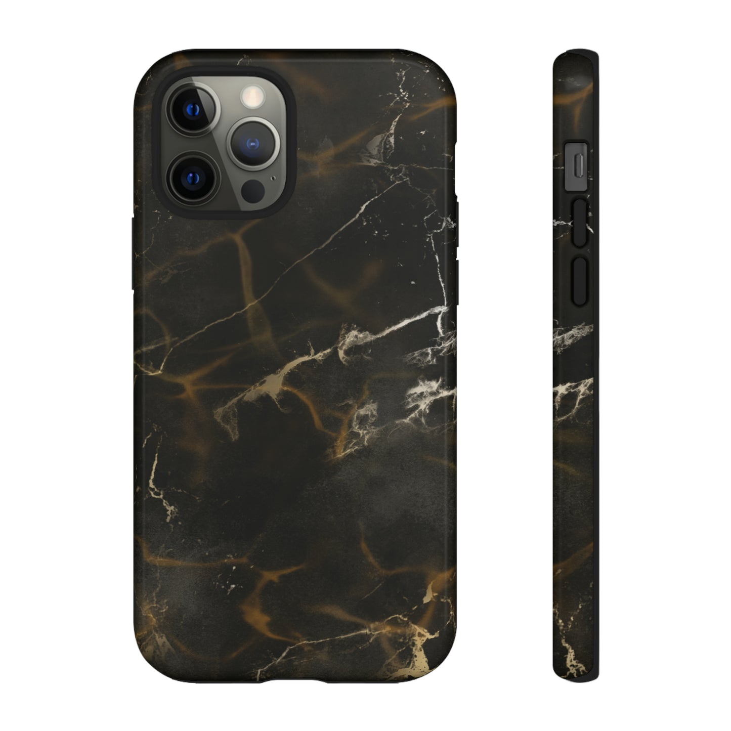 Black Gold Marble Phone Tough Cases