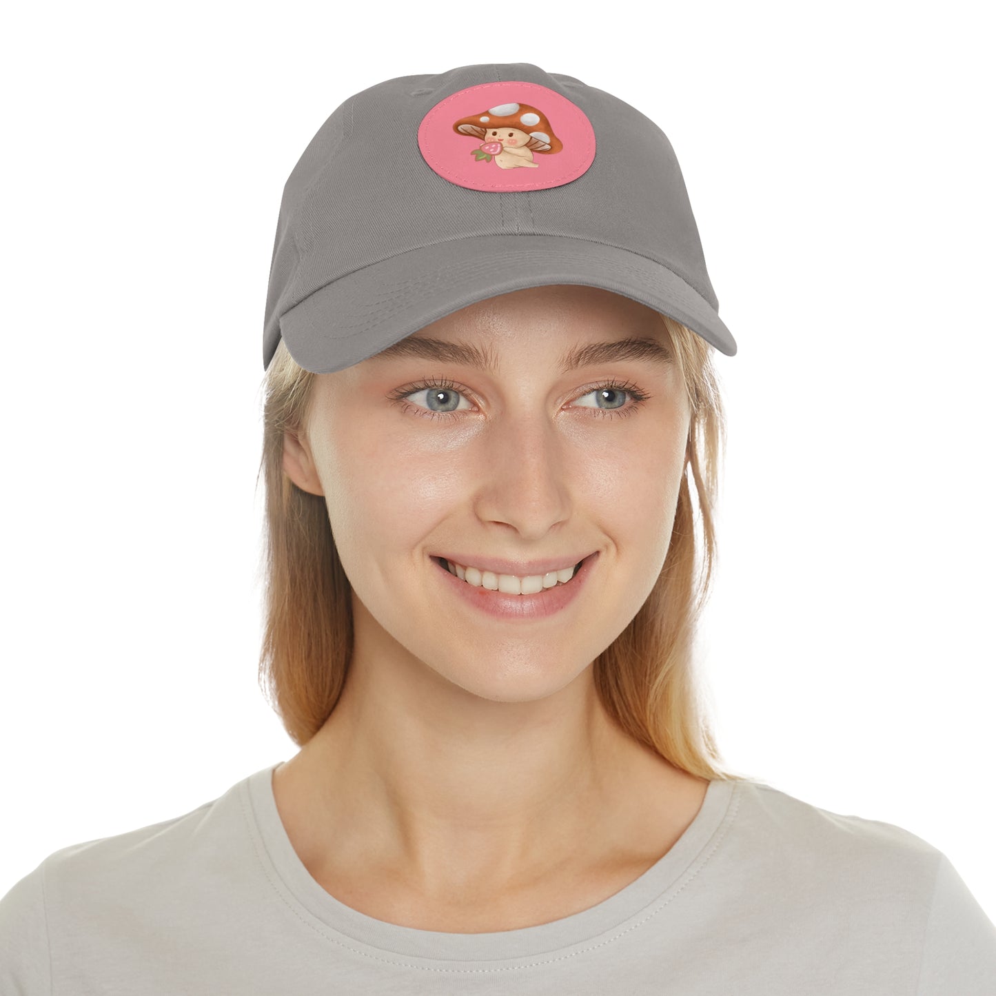 Mushroom Hat with Leather Patch (Round)