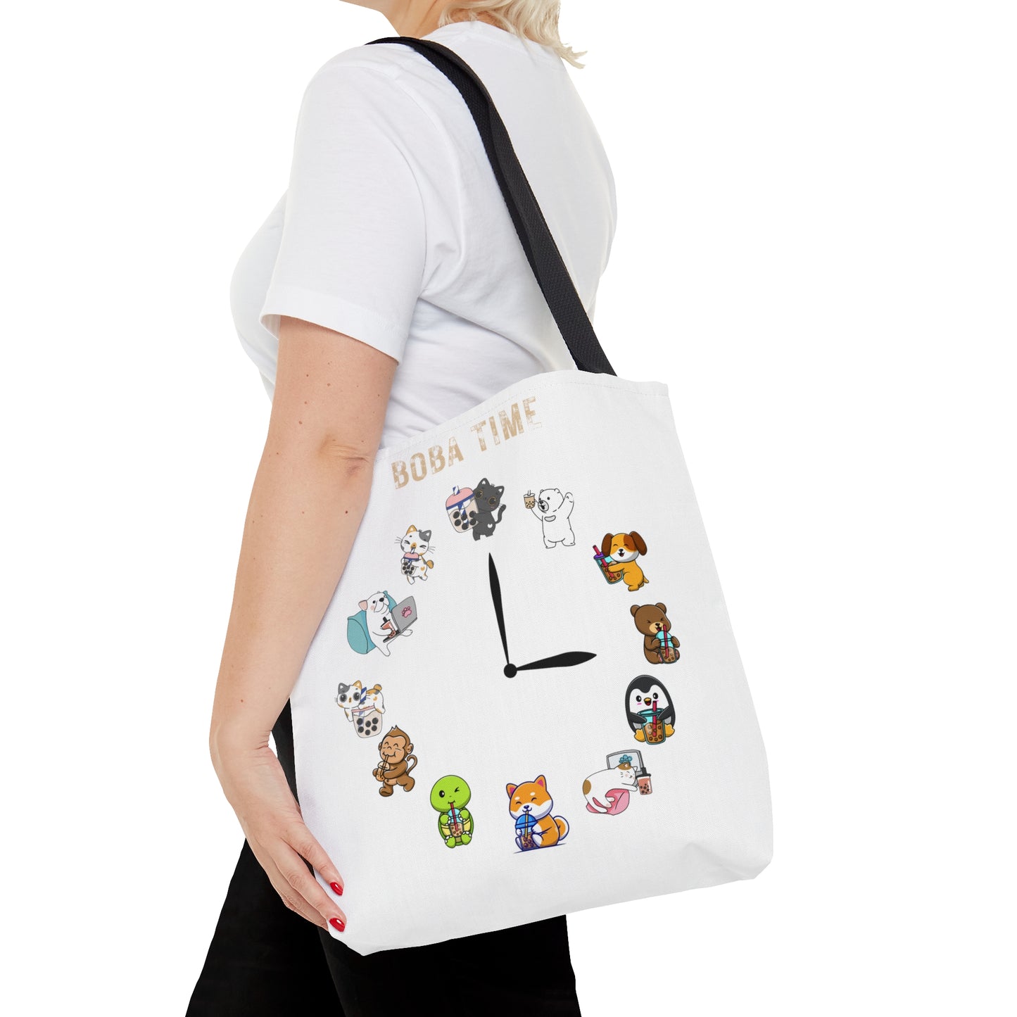 Boba Tea Tote Bag White Color