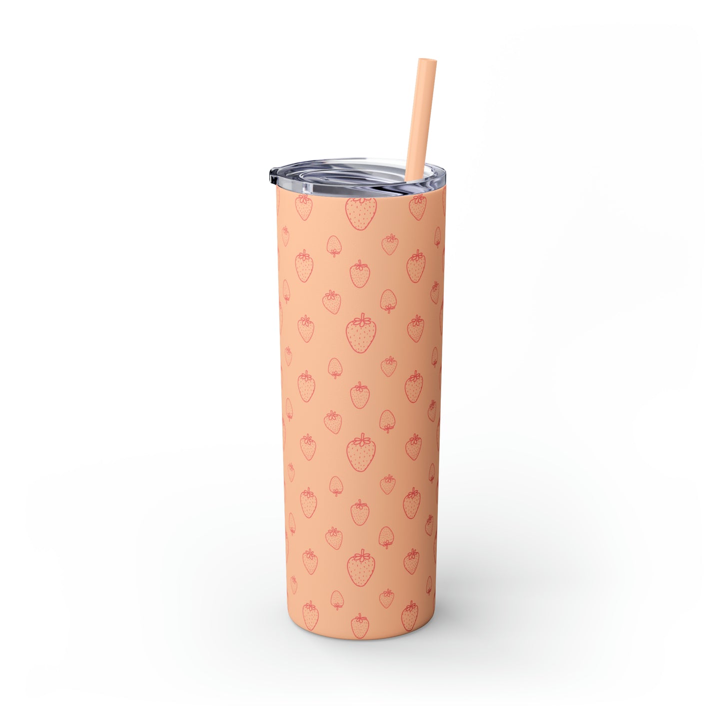 Strawberry Skinny Tumbler with Straw, 20oz