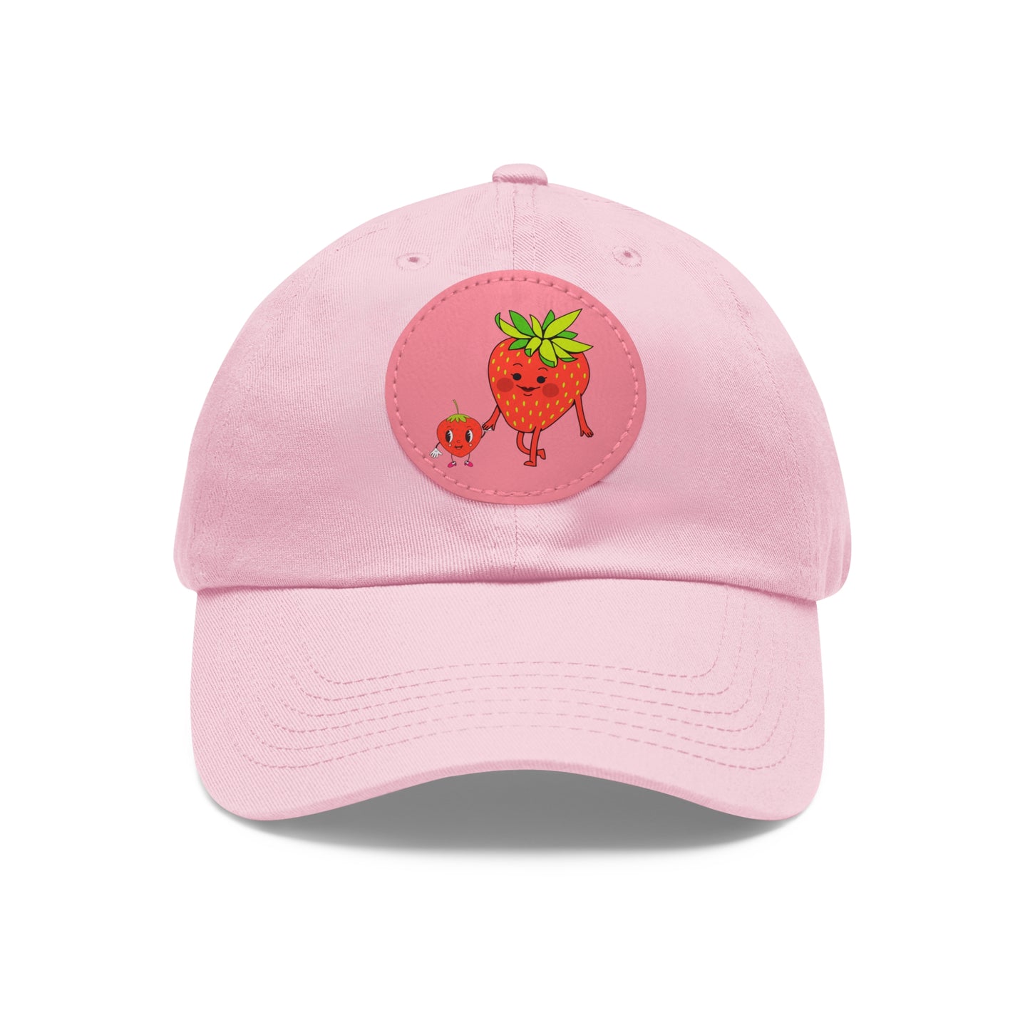 Strawberry Hat with Leather Patch (Round)