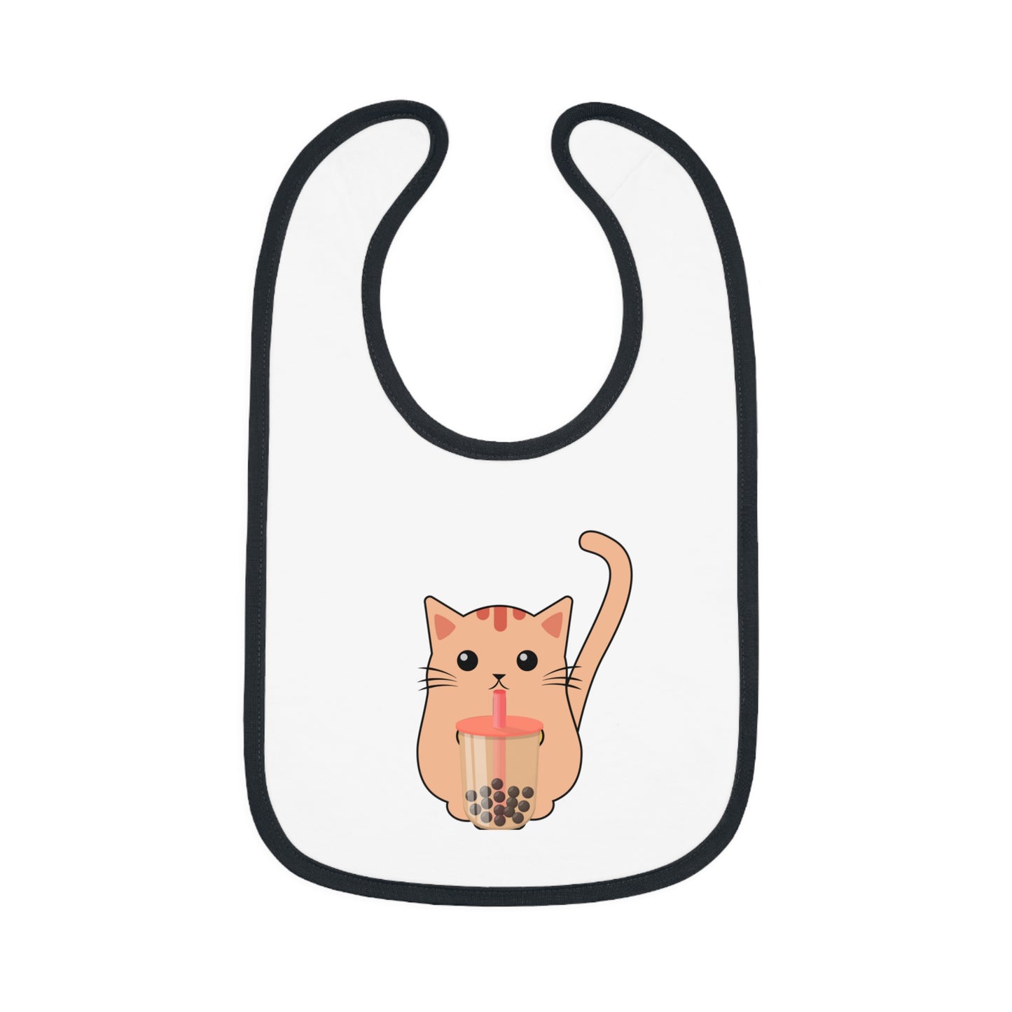 Cat Drinking Boba Tea Baby Bib