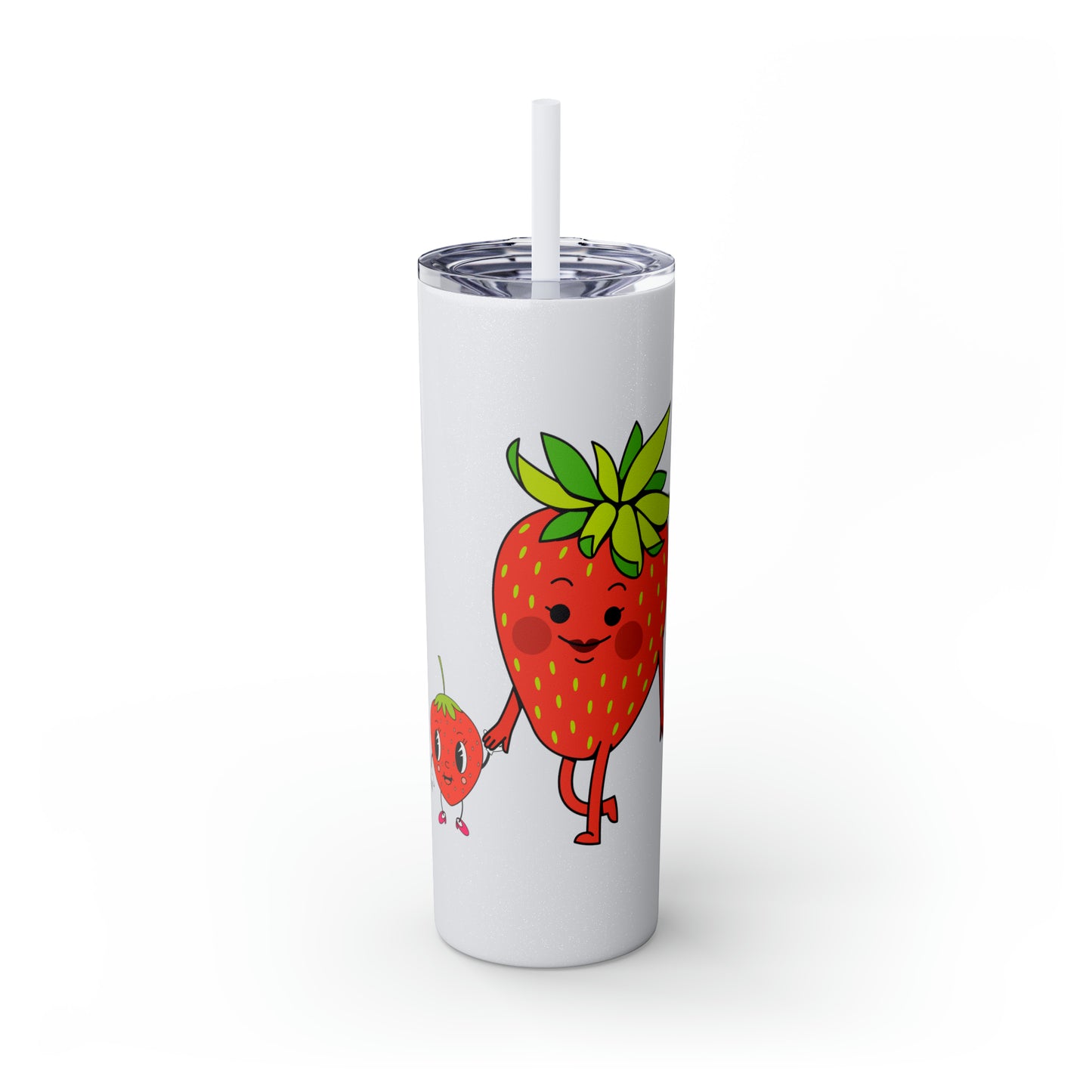 Strawberries Skinny Tumbler with Straw, 20oz